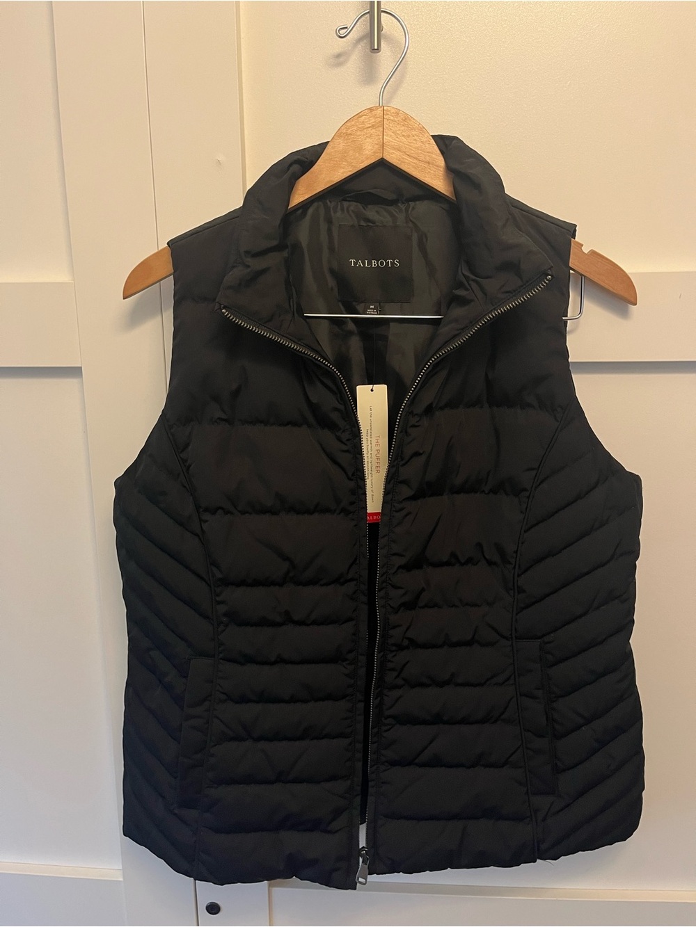 Talbots Black Quilted Packable Puffer Vest